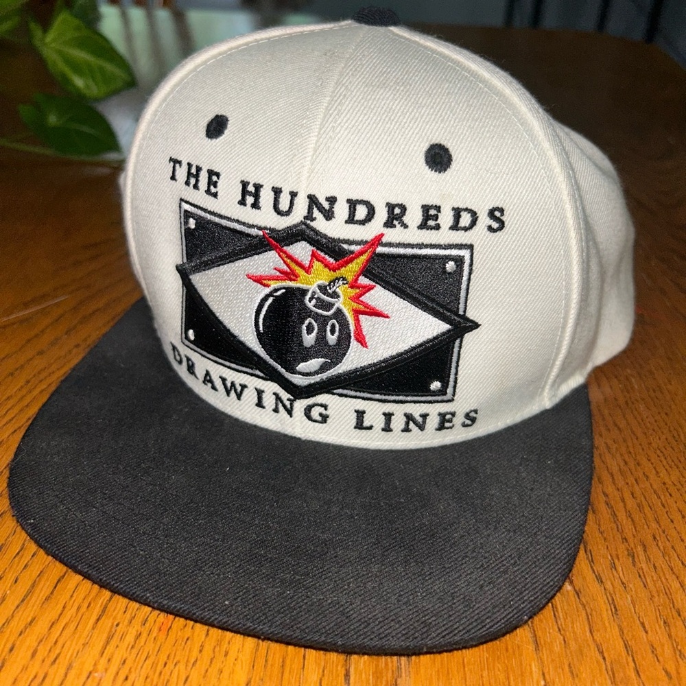 *Vintage* The Hundreds Snapback Adjustable Adult White Black Drawing Lines Hat
